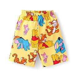 Babyhug Disney Single Jersey Knit Half Sleeves Co-ords Shorts Night Suit with Winnie & Friends Graphics - Yellow