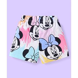 Babyhug Disney Single Jersey Knit Half Sleeves Shorts Night Suit with Minnie Mouse Print - White