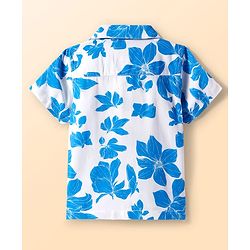 Babyhug Viscose Woven Half Sleeves Shirt with Floral Print - White