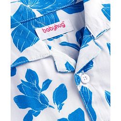 Babyhug Viscose Woven Half Sleeves Shirt with Floral Print - White