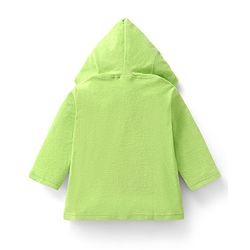 Babyhug Terry Knit Full Sleeves Hooded Bath Robe with Giraffe Patch - Green