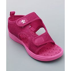 Cute Walk by Babyhug Sandals with Velcro Closure - Dark Pink