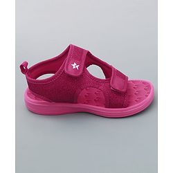 Cute Walk by Babyhug Sandals with Velcro Closure - Dark Pink