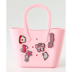 Babyhug Hand Bag With Butterfly & Bow Applique Free Size - Pink