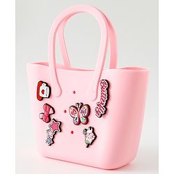 Babyhug Hand Bag With Butterfly & Bow Applique Free Size - Pink