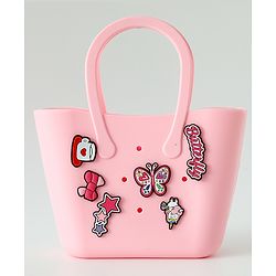 Babyhug Hand Bag With Butterfly & Bow Applique Free Size - Pink