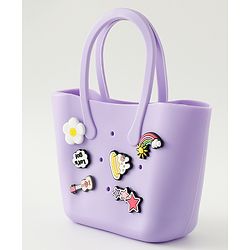 Babyhug Hand Bag With Floral & Stars Applique Free Size - Purple