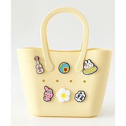 Babyhug Hand Bag With Floral & Bunny Applique Free Size - Beige