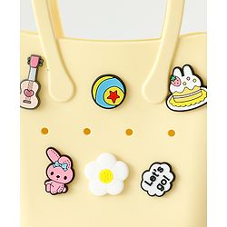Babyhug Hand Bag With Floral & Bunny Applique Free Size - Beige