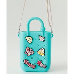 Babyhug Free Size Sling Bag With Butterfly Applique & Detachable Straps - Blue