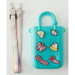Babyhug Free Size Sling Bag With Butterfly Applique & Detachable Straps - Blue