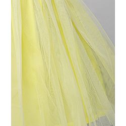 Babyhug Woven Sleeveless Party Dress With Floral Embroidery - Yellow