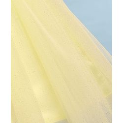 Babyhug Woven Sleeveless Fit & Flare Party Dress with Lace & Bow Applique - Yellow
