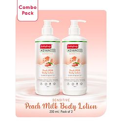 Babyhug Advanced Sensitive Peach Milk Body Lotion Extra Nourishing Formula For Sensitive Baby Skin Pack of 2 - 200 ml each