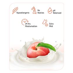 Babyhug Advanced Sensitive Peach Milk Body Lotion Extra Nourishing Formula For Sensitive Baby Skin Pack of 2 - 200 ml each