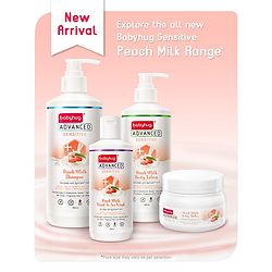 Babyhug Advanced Sensitive Peach Milk Shampoo No Tear Formula Suitable For Newborn Baby Pack of 2 - 100 ml each
