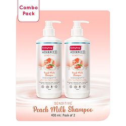 Babyhug Advanced Sensitive Peach Milk Shampoo No Tear Formula Suitable For Newborn Baby Pack of 2 - 400 ml each