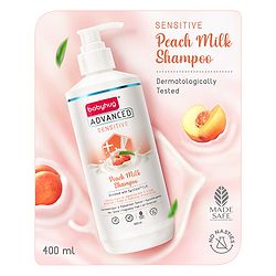 Babyhug Advanced Sensitive Peach Milk Shampoo No Tear Formula Suitable For Newborn Baby Pack of 2 - 400 ml each