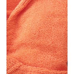 Babyhug Velour Knit Full Sleeves Bath Robe With Lobster Embroidery - Orange