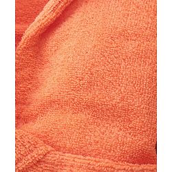 Babyhug Velour Knit Full Sleeves Bath Robe With Lobster Embroidery - Orange