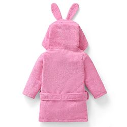 Babyhug Microfiber Terry Knit Full Sleeves Hooded Bath Robe With Bunny Ears Applique Embroidery - Pink