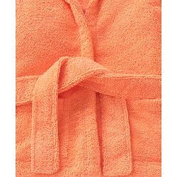 Babyhug Microfiber Terry Knit Full Sleeves Hooded Bath Robe With Tiger Ears Applique Embroidery -Orange