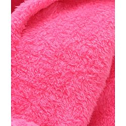 Babyhug Terry Knit Full Sleeves Hooded Bath Robe With Cat Embroidery - Dark Pink