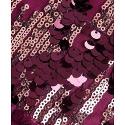 Babyhug Woven Cap Sleeveless Fit & Flare Party Frock with Sequin Detailing - Wine