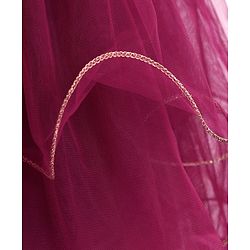 Babyhug Woven Cap Sleeveless Fit & Flare Party Frock with Sequin Detailing - Wine