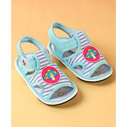 Cute Walk by Babyhug Sandals with Velcro Closure & Mushroom Applique - Aqua Blue
