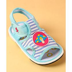 Cute Walk by Babyhug Sandals with Velcro Closure & Mushroom Applique - Aqua Blue