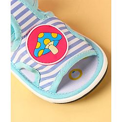 Cute Walk by Babyhug Sandals with Velcro Closure & Mushroom Applique - Aqua Blue