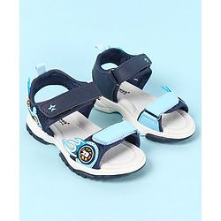 Cute Walk by Babyhug Velcro Closure Sandals with Basketball Design - Navy Blue