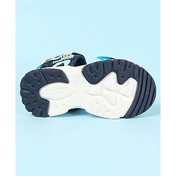 Cute Walk by Babyhug Velcro Closure Sandals with Basketball Design - Navy Blue