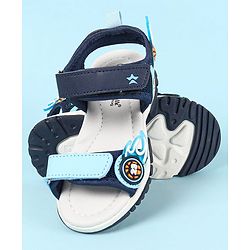Cute Walk by Babyhug Velcro Closure Sandals with Basketball Design - Navy Blue