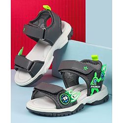 Cute Walk by Babyhug Velcro Closure Sandals with Basketball Design - Grey
