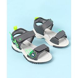 Cute Walk by Babyhug Velcro Closure Sandals with Basketball Design - Grey