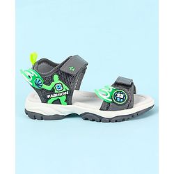 Cute Walk by Babyhug Velcro Closure Sandals with Basketball Design - Grey