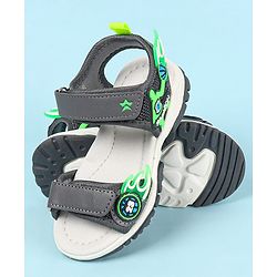 Cute Walk by Babyhug Velcro Closure Sandals with Basketball Design - Grey