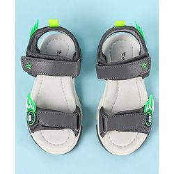 Cute Walk by Babyhug Velcro Closure Sandals with Basketball Design - Grey