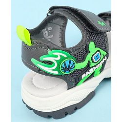 Cute Walk by Babyhug Velcro Closure Sandals with Basketball Design - Grey