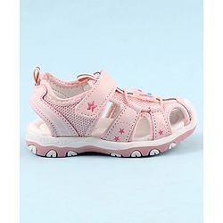 Cute Walk by Babyhug Velcro Closure Sandals with Butterfly Applique - Pink