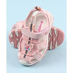 Cute Walk by Babyhug Velcro Closure Sandals with Butterfly Applique - Pink