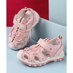 Cute Walk by Babyhug Velcro Closure Sandals with Butterfly Applique - Pink