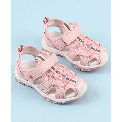 Cute Walk by Babyhug Velcro Closure Sandals with Butterfly Applique - Pink