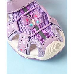 Cute Walk by Babyhug Velcro Closure Sandals with Butterfly Applique - Pink