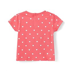Babyhug Cotton Woven Frock & Half Sleeves Inner Tee With Heart Print - Navy Blue & Pink