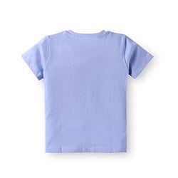 Babyhug Single Jersey Knit Half Sleeves T-Shirt & Shorts Set with Fun Trip Print - Lavender