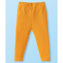 Babyhug 100% Cotton Single Jersey Knit Full Sleeves Top & Leggings with Floral Embroidery - White & Yellow