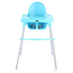 Babyhug Highchair & Small Feeding Chair | Removable Feeding Tray | Adjustable Footrest | Safety Harness | Anti-skid Base| Easy Assembly | Sturdy and Durable - Blue